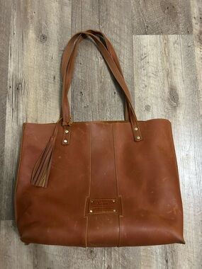 Leather Tote Bag in Brown - Vintage Style